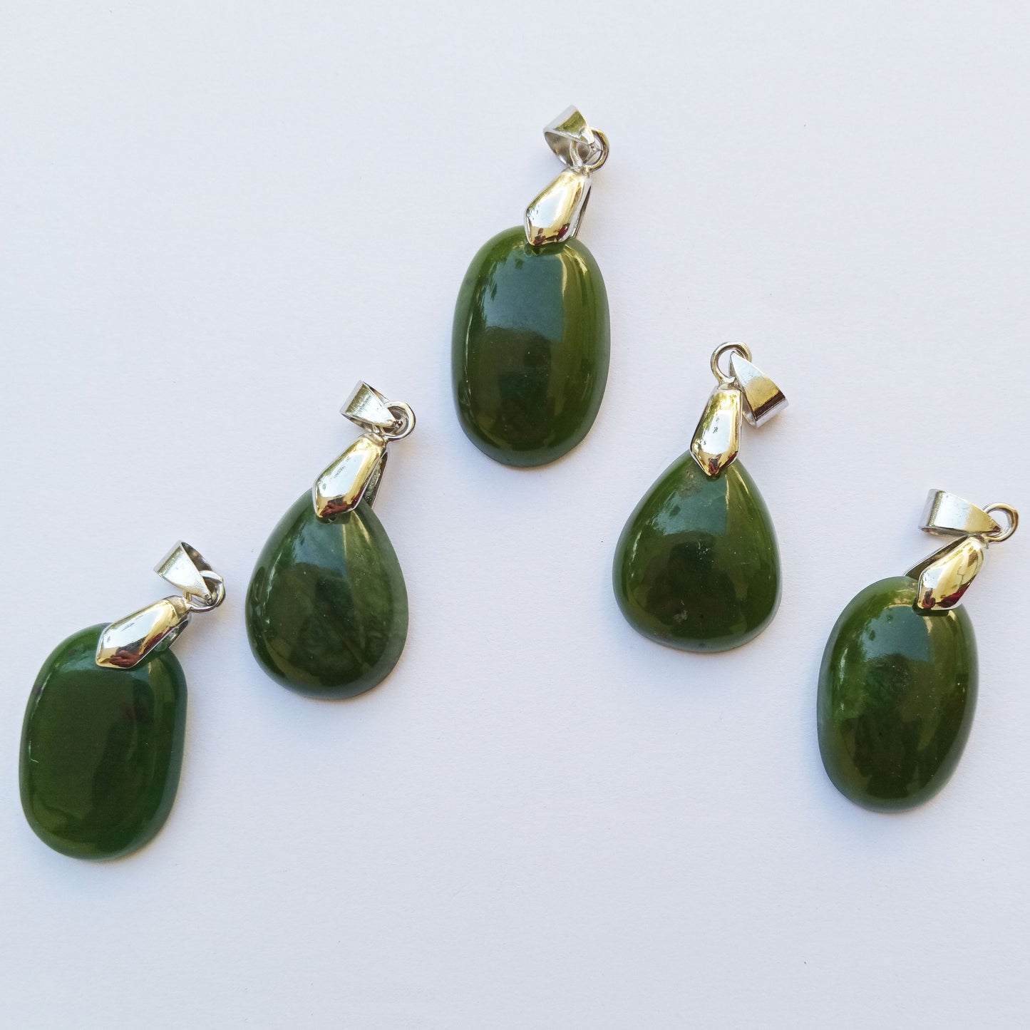 Pendants - Dark Green Nephrite Oval / Drop Shape