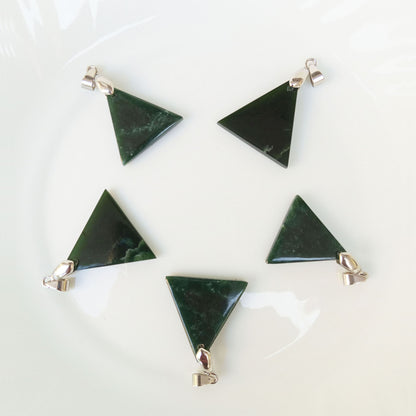 Pendants - Green Nephrite - Triangle Shape