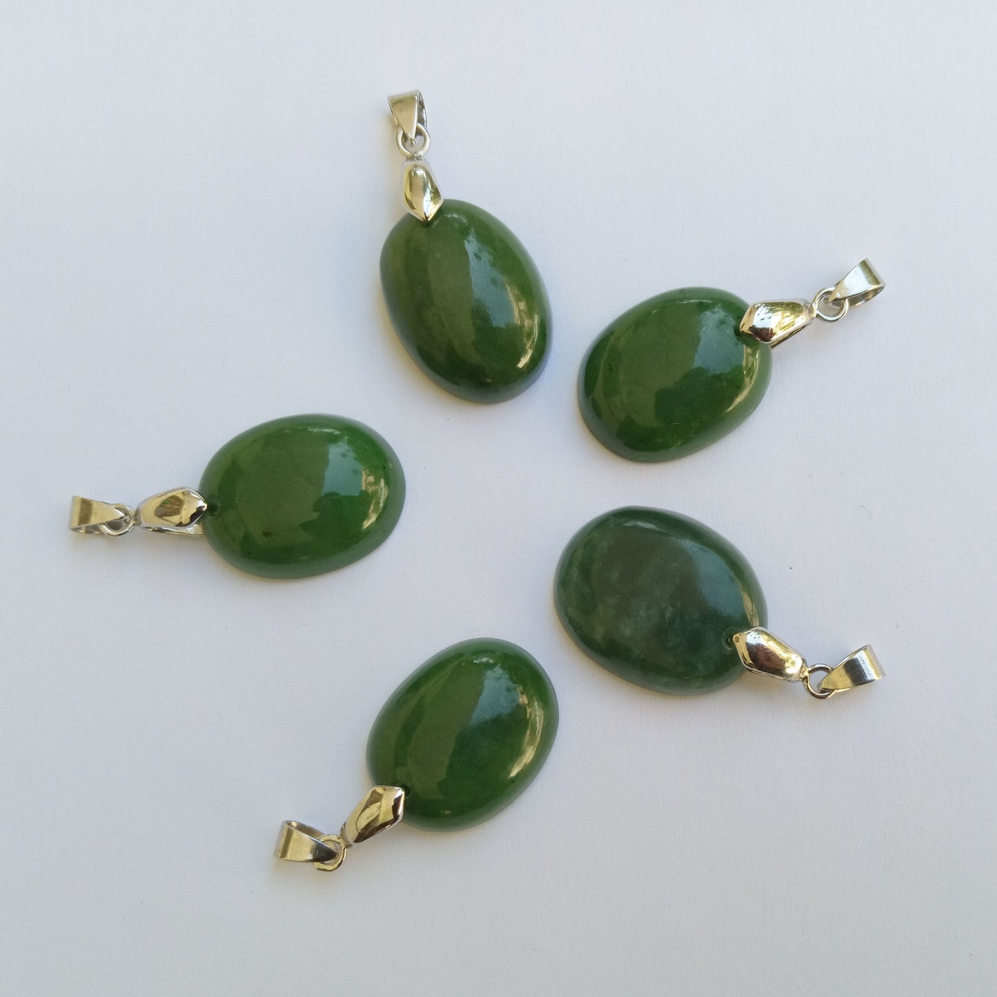 Pendants - Medium Green Nephrite Oval Shape