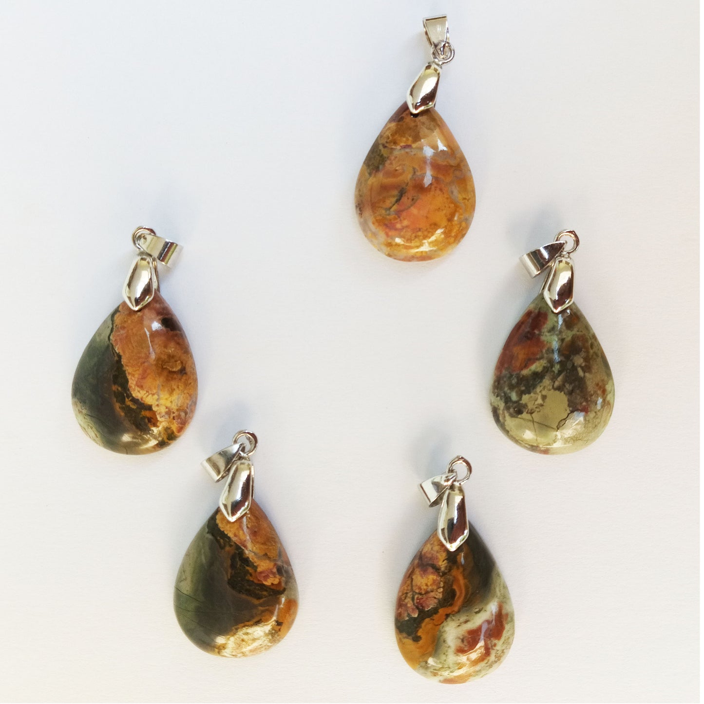 Pendants - Multi Jasper Drop Shape