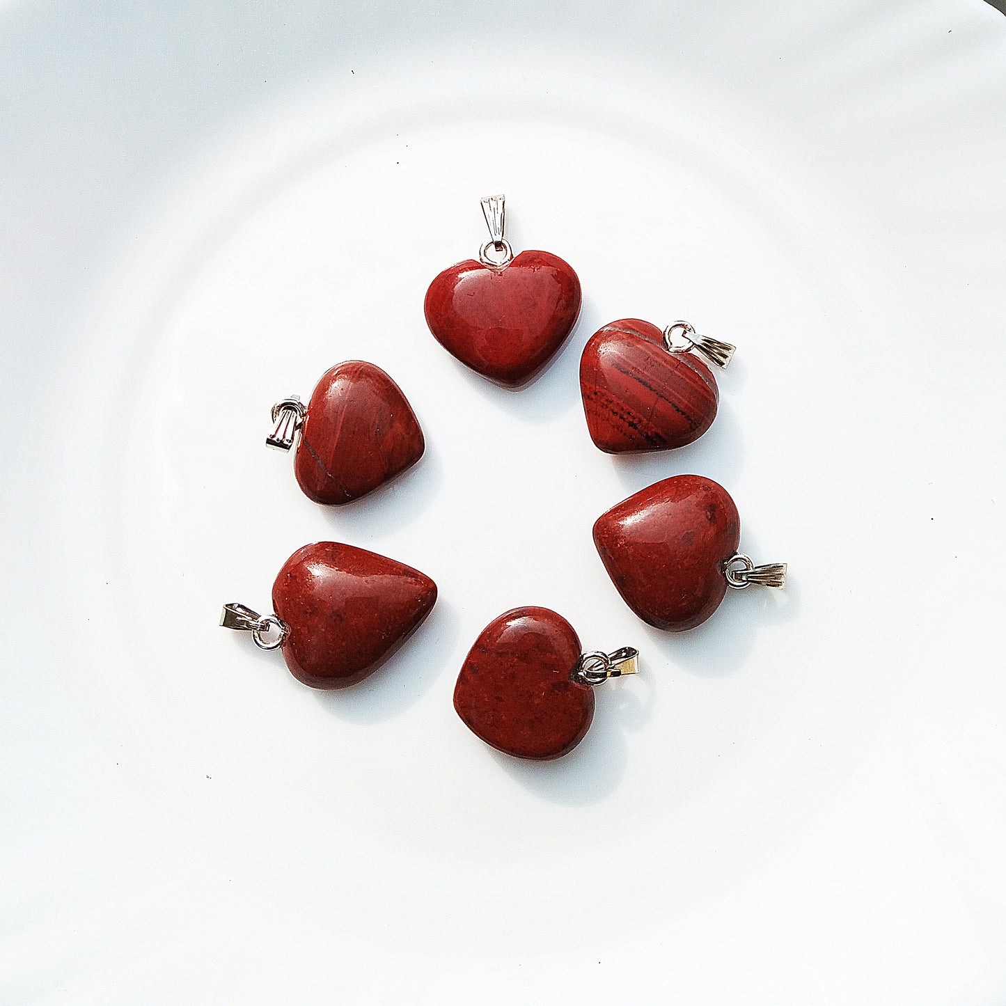 Pendants - Red Jasper Heart Shape