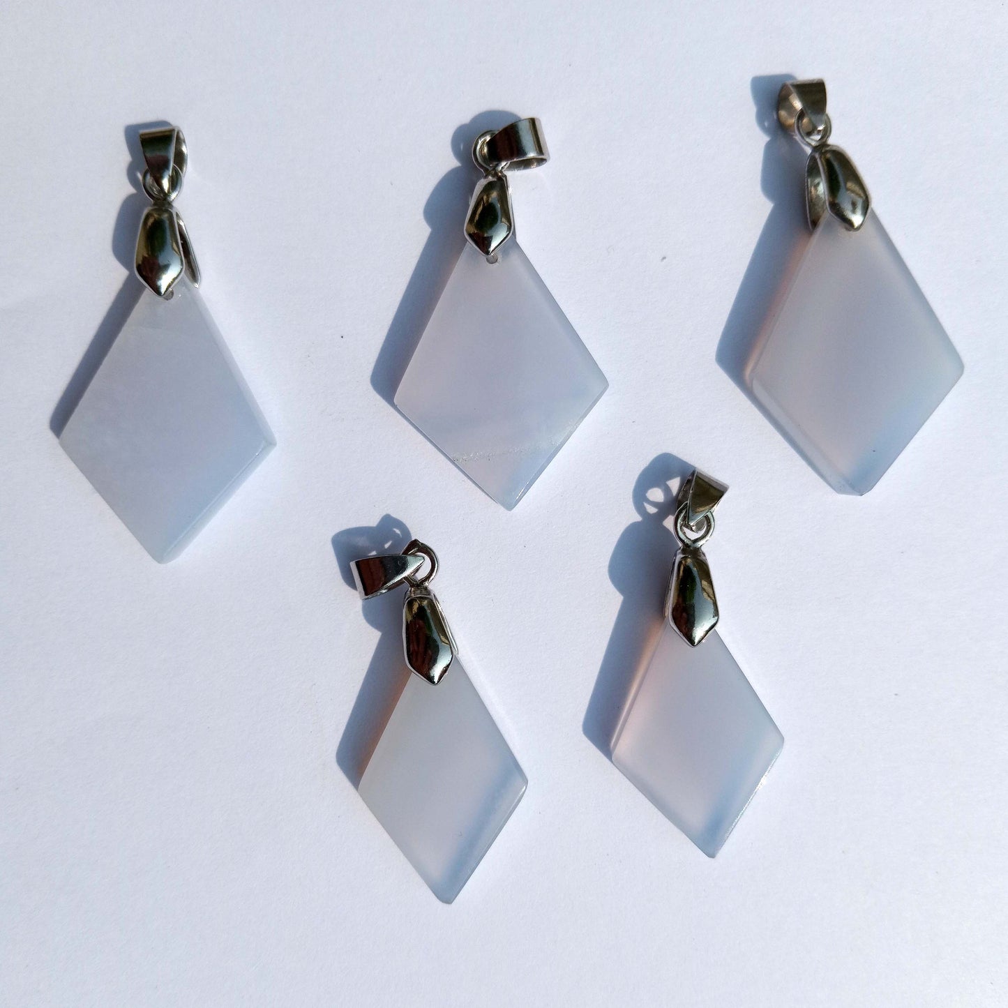 Pendants - White Agate Kite Shape