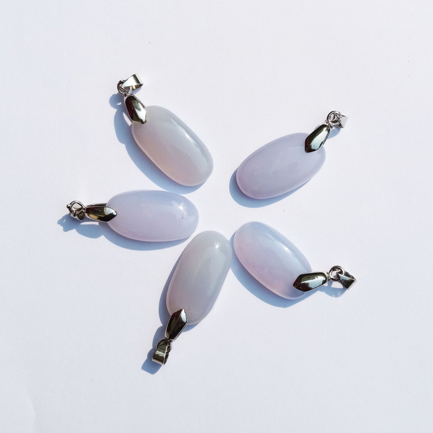 Pendants - White Agate Oval Shape