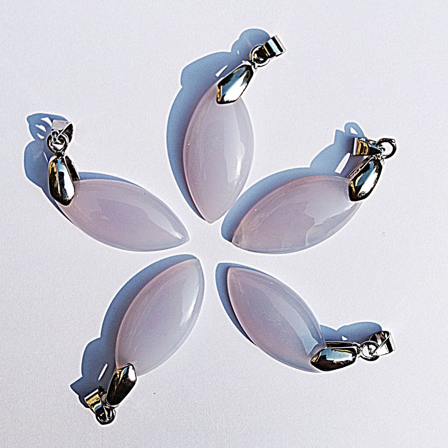 Pendants - White Agate Petal Shape