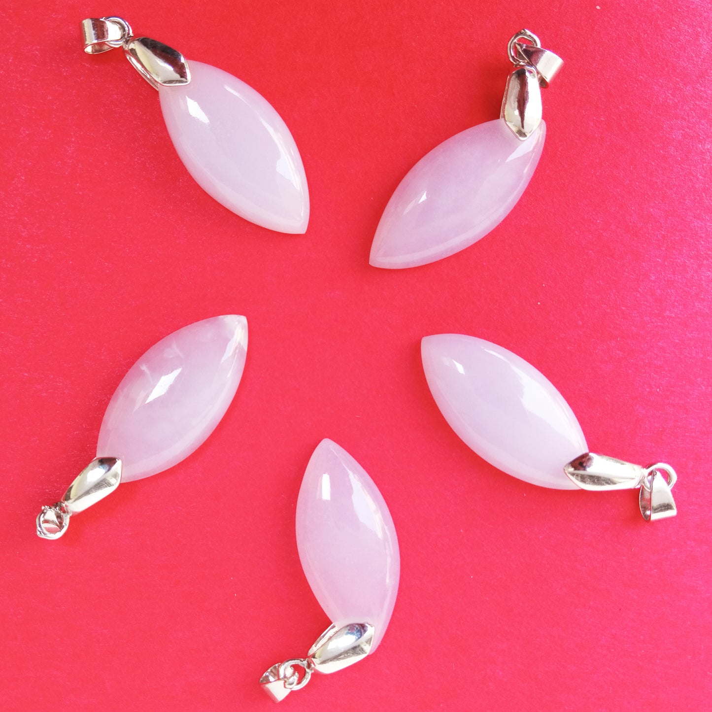 Pendants - White Agate Petal Shape