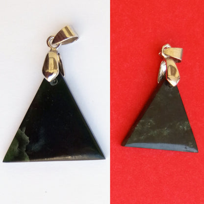 Pendants - Green Nephrite - Triangle Shape