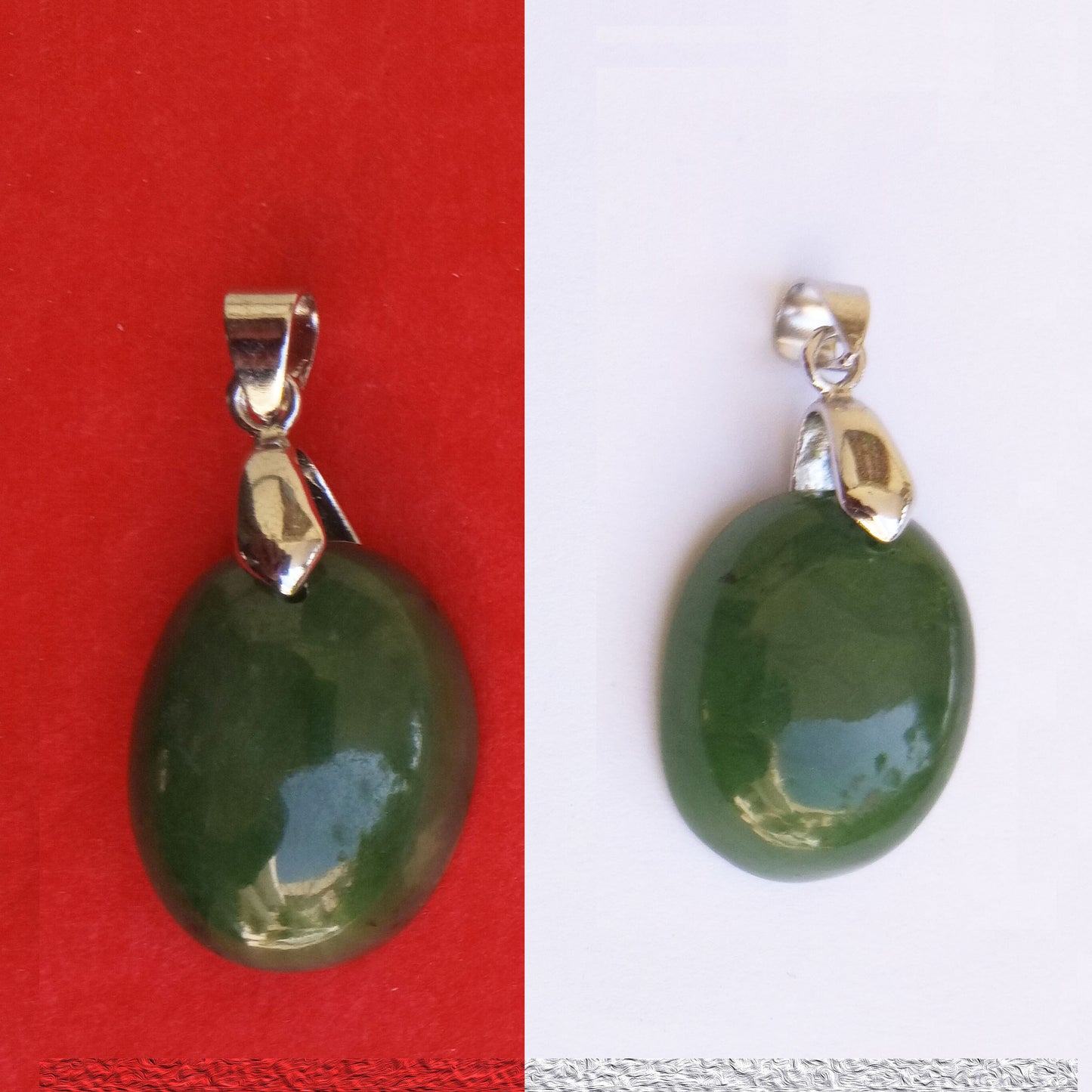 Pendants - Medium Green Nephrite Oval Shape