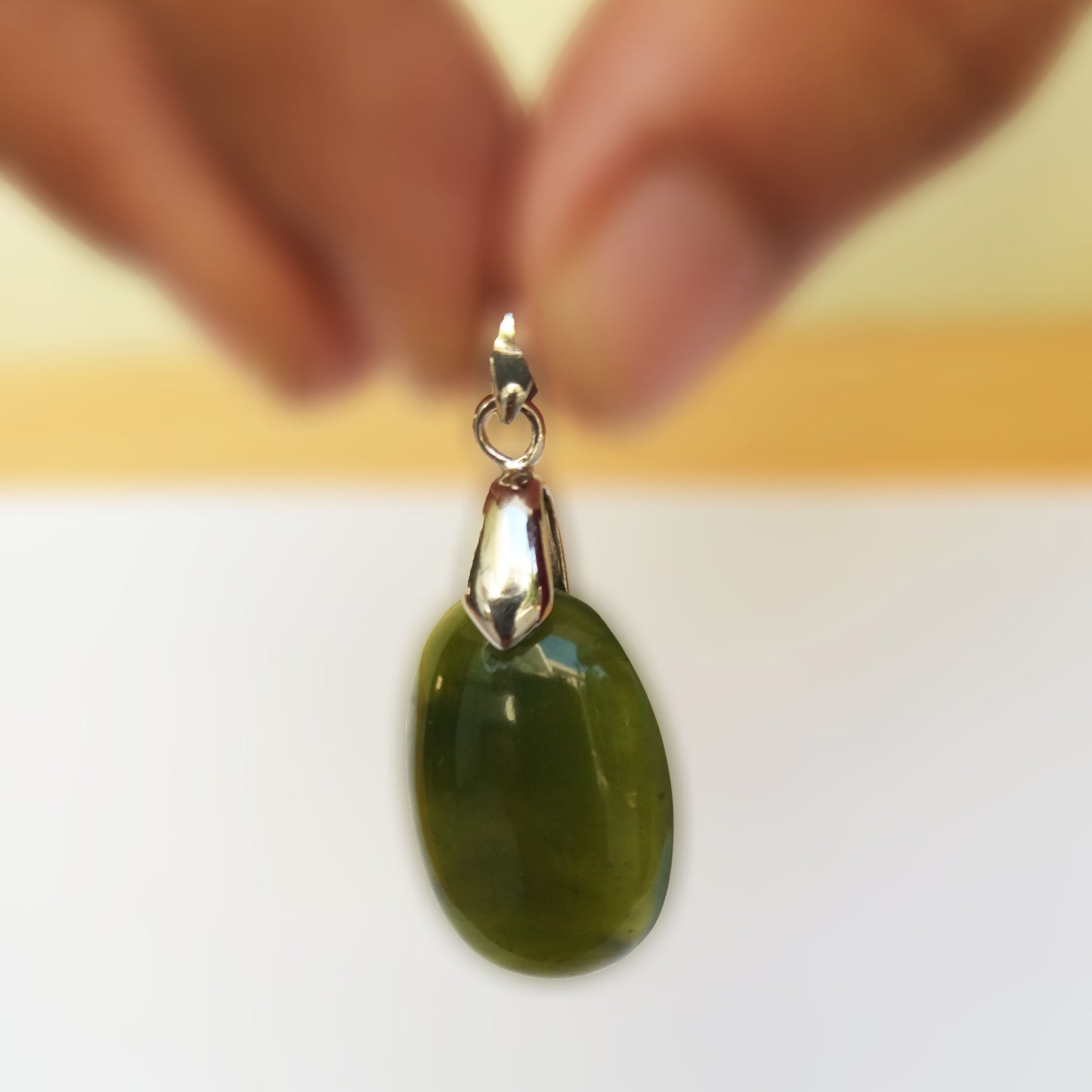 Pendants - Dark Green Nephrite Oval / Drop Shape