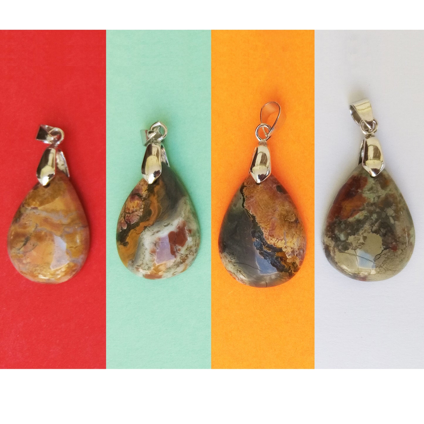 Pendants - Multi Jasper Drop Shape