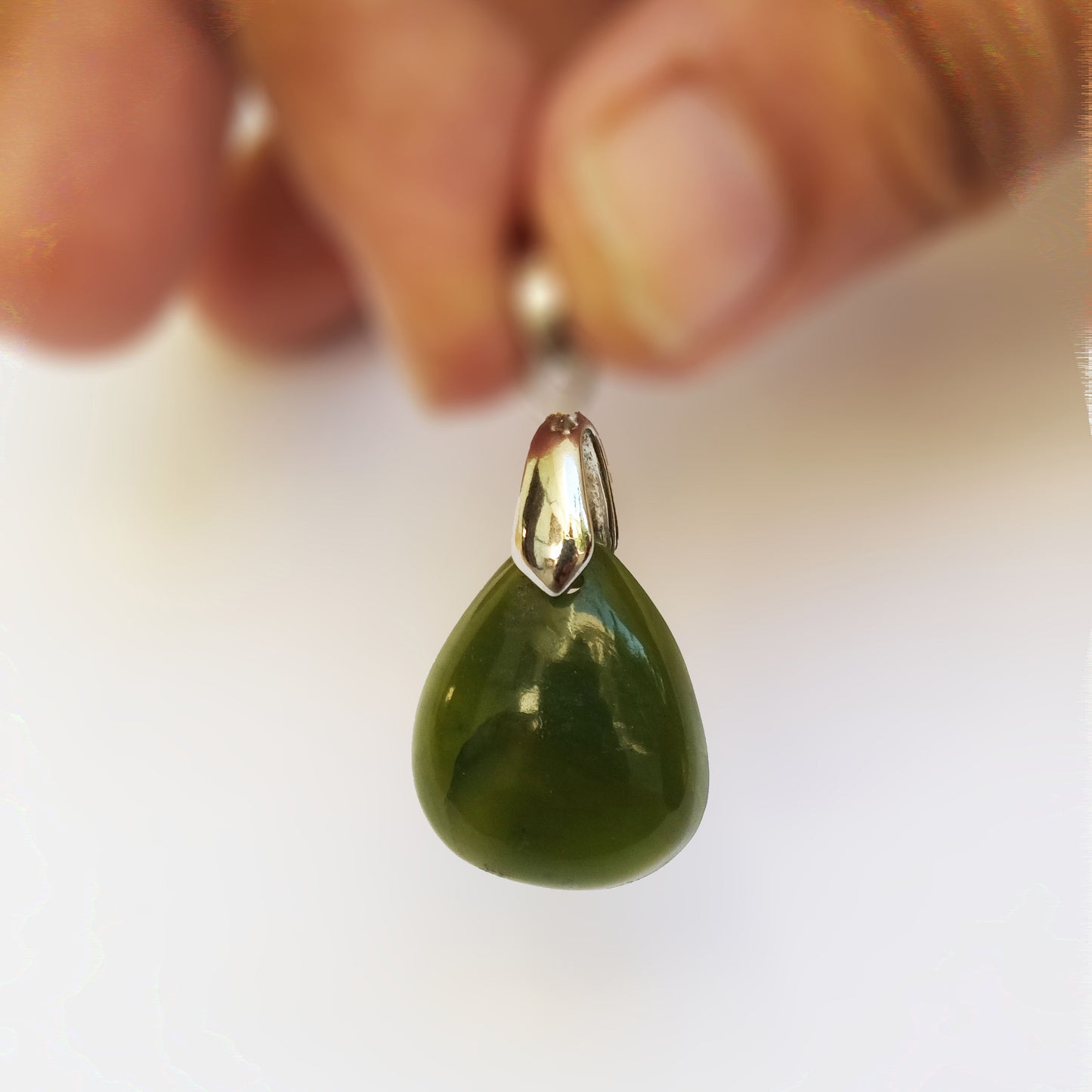 Pendants - Dark Green Nephrite Oval / Drop Shape