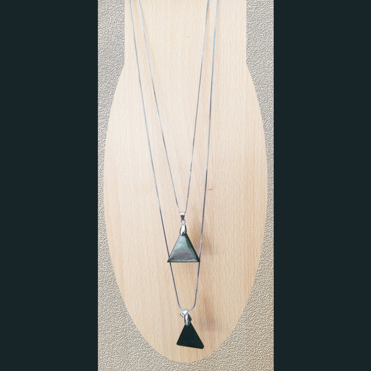 Pendants - Green Nephrite - Triangle Shape