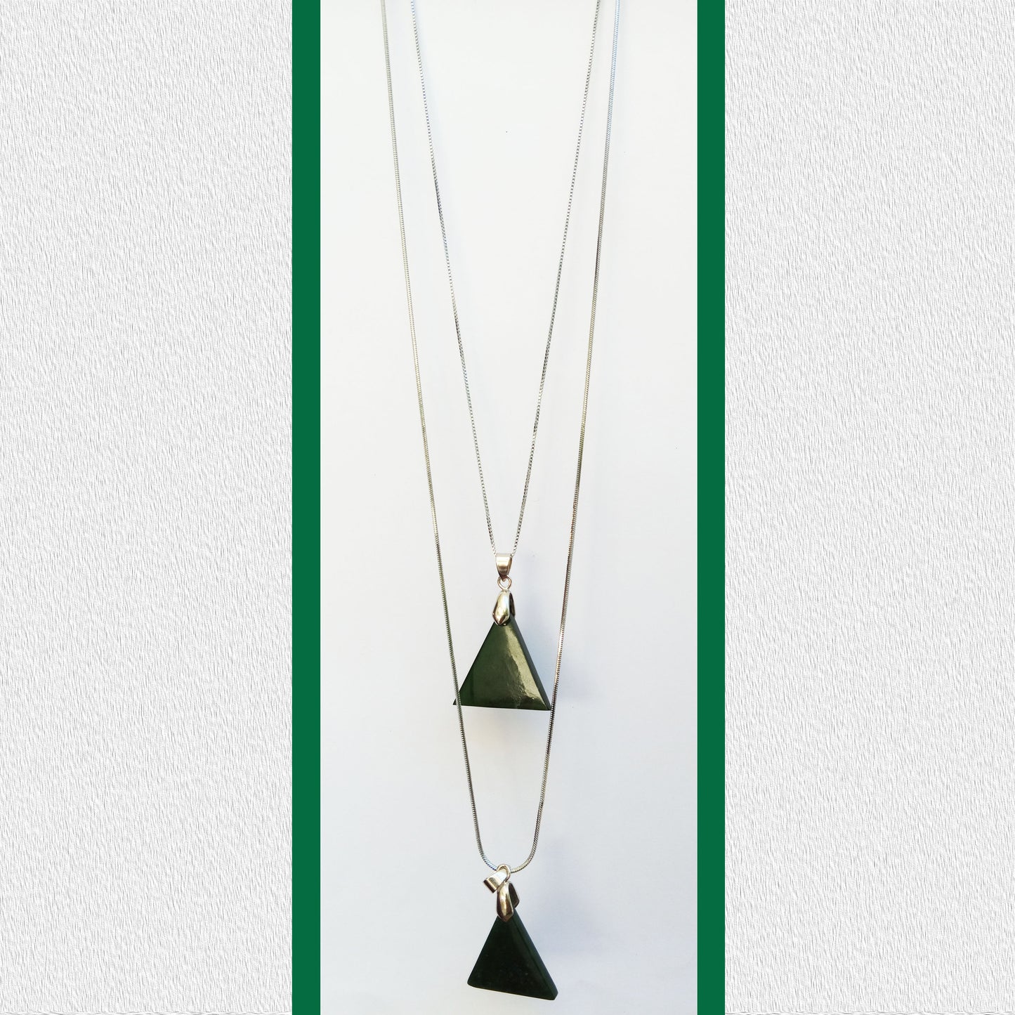 Pendants - Green Nephrite - Triangle Shape