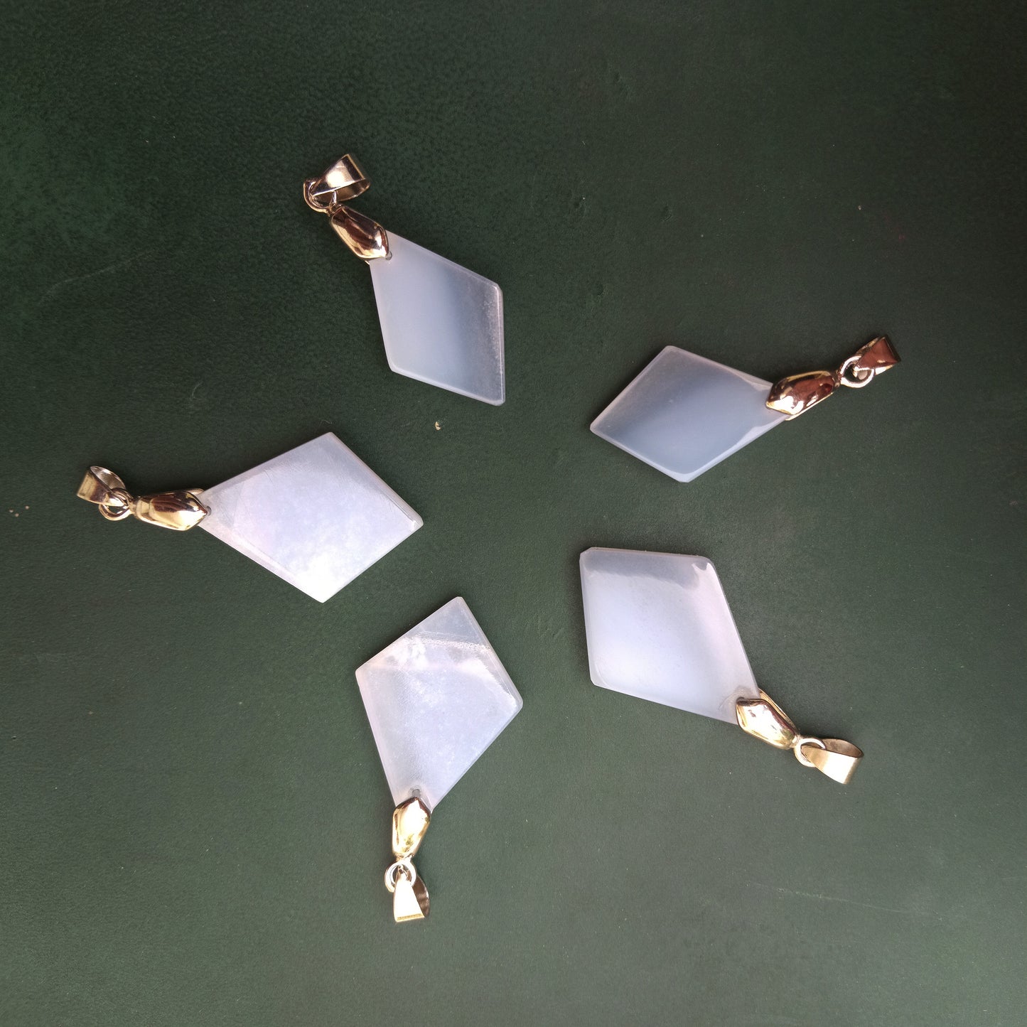 Pendants - White Agate Kite Shape