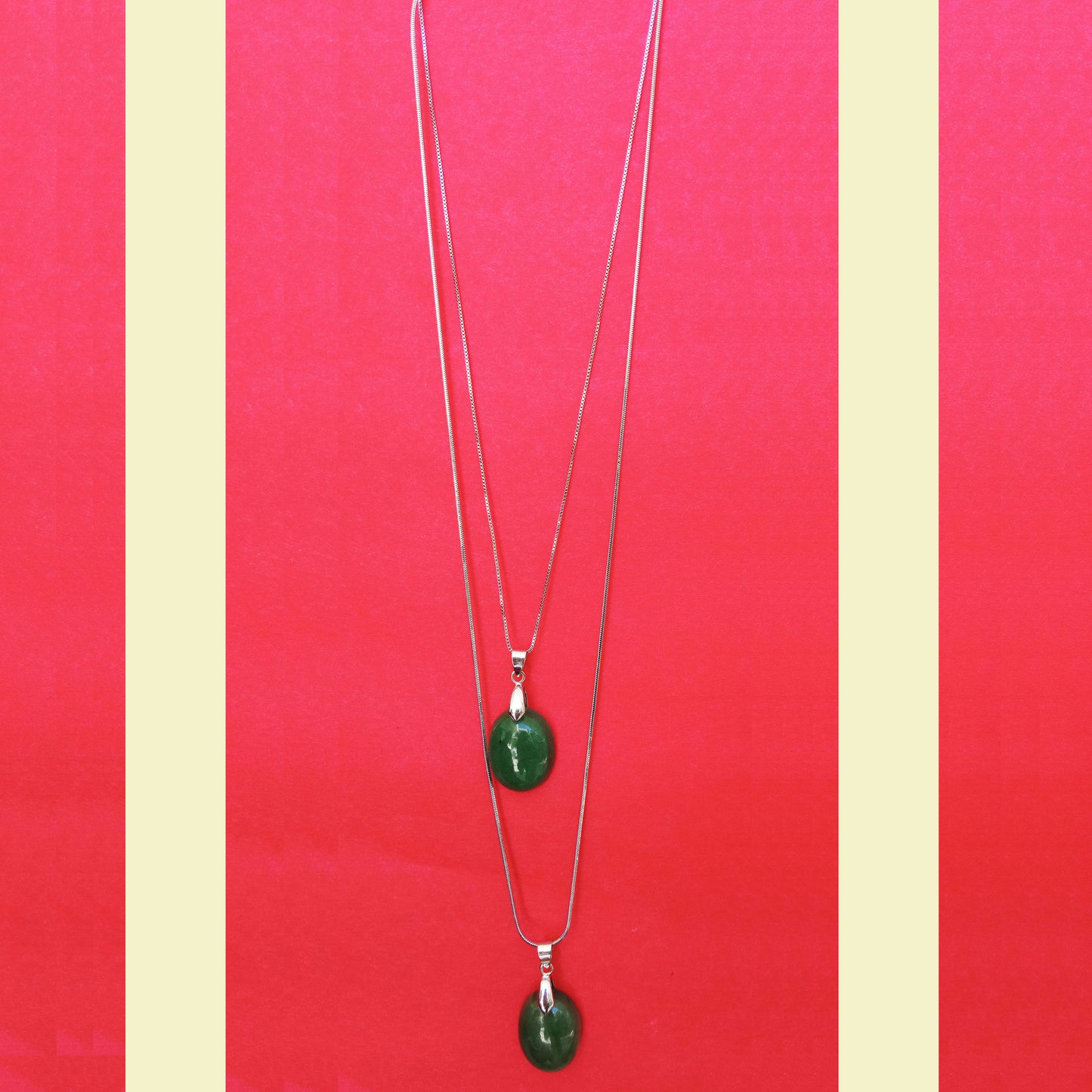 Pendants - Medium Green Nephrite Oval Shape