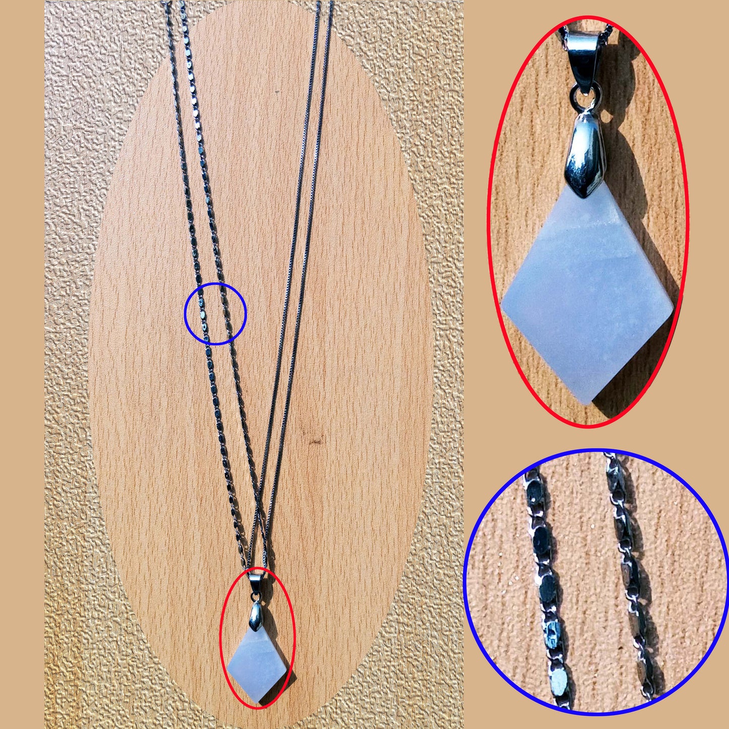 Pendants - White Agate Kite Shape