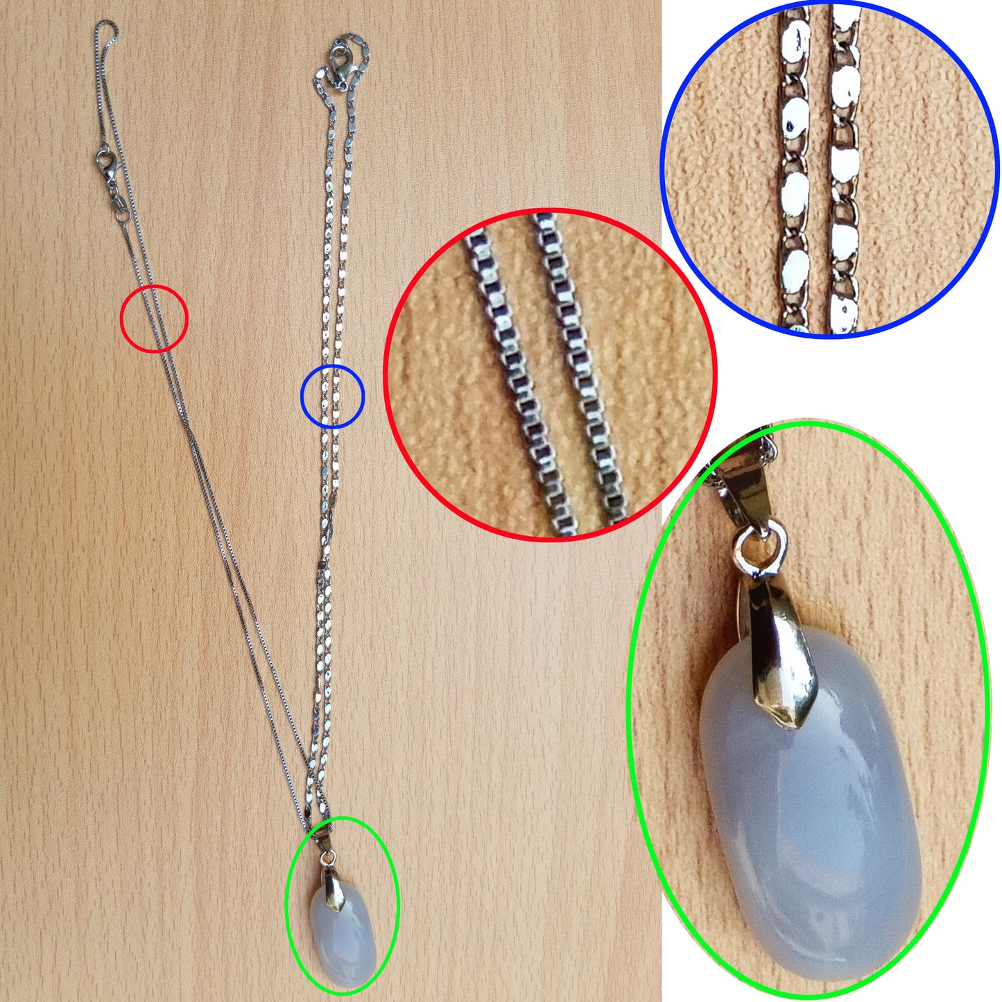 Pendants - White Agate Oval Shape