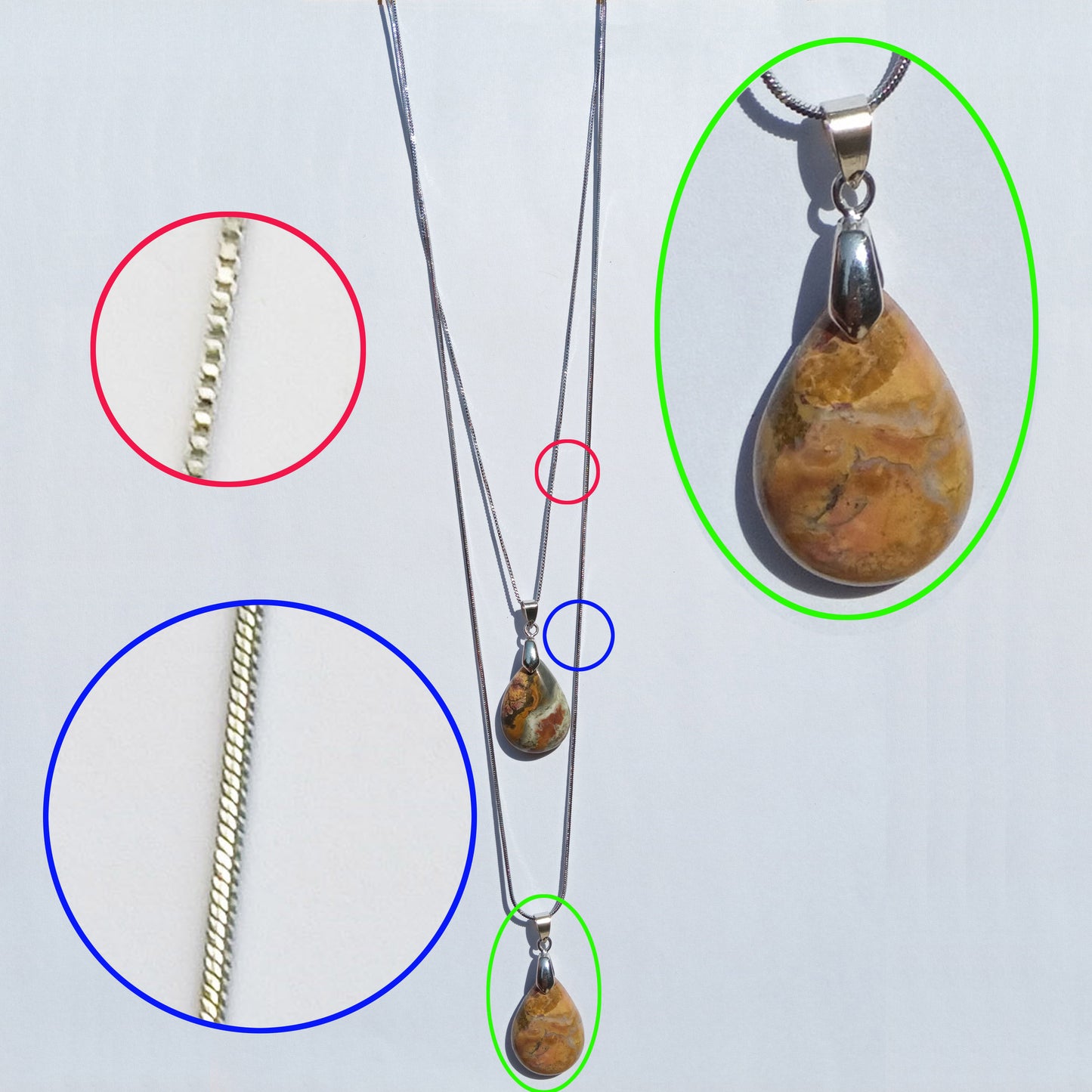 Pendants - Multi Jasper Drop Shape