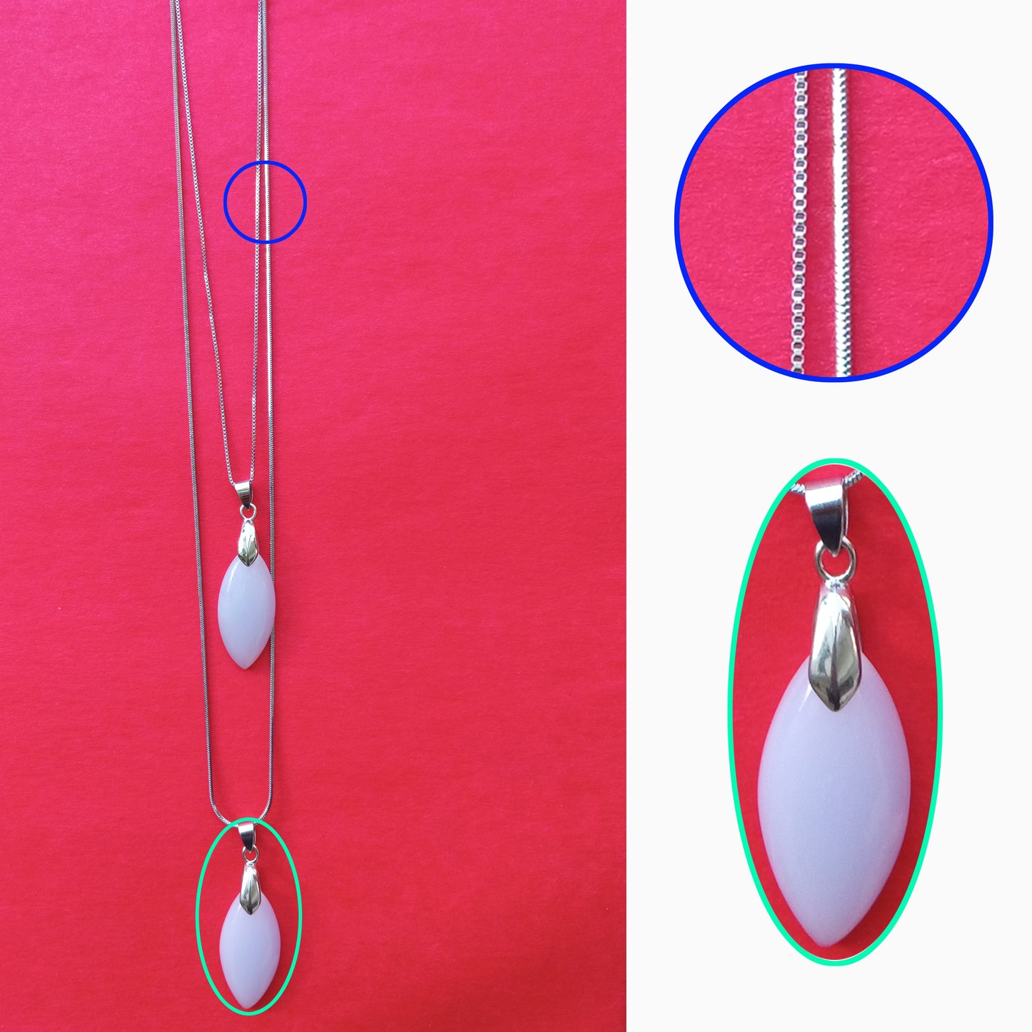 Pendants - White Agate Petal Shape