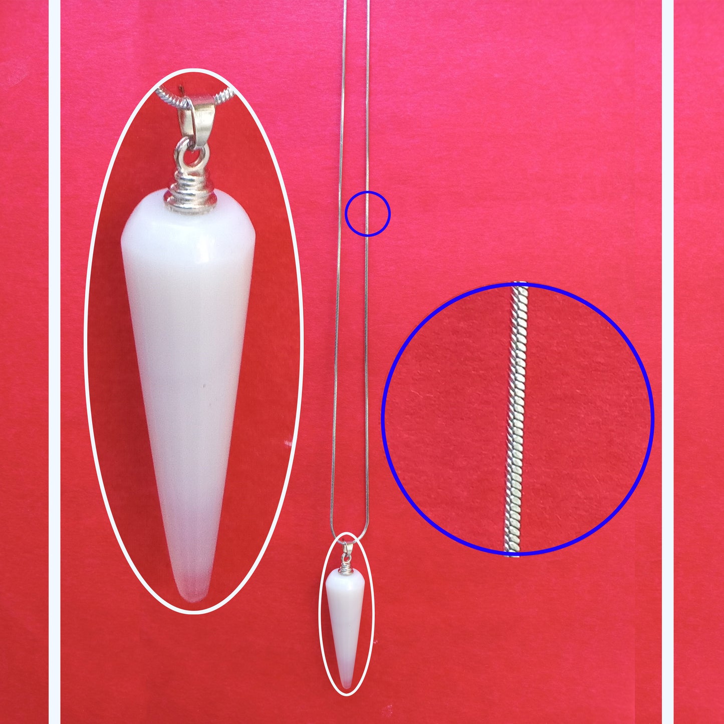Hangers - Kegelvorm van witte agaat