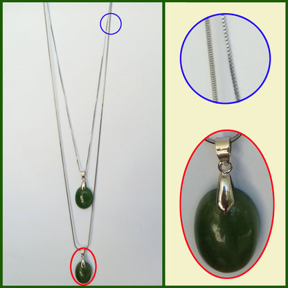 Hangers - Medium groene nefriet ovale vorm